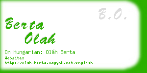 berta olah business card